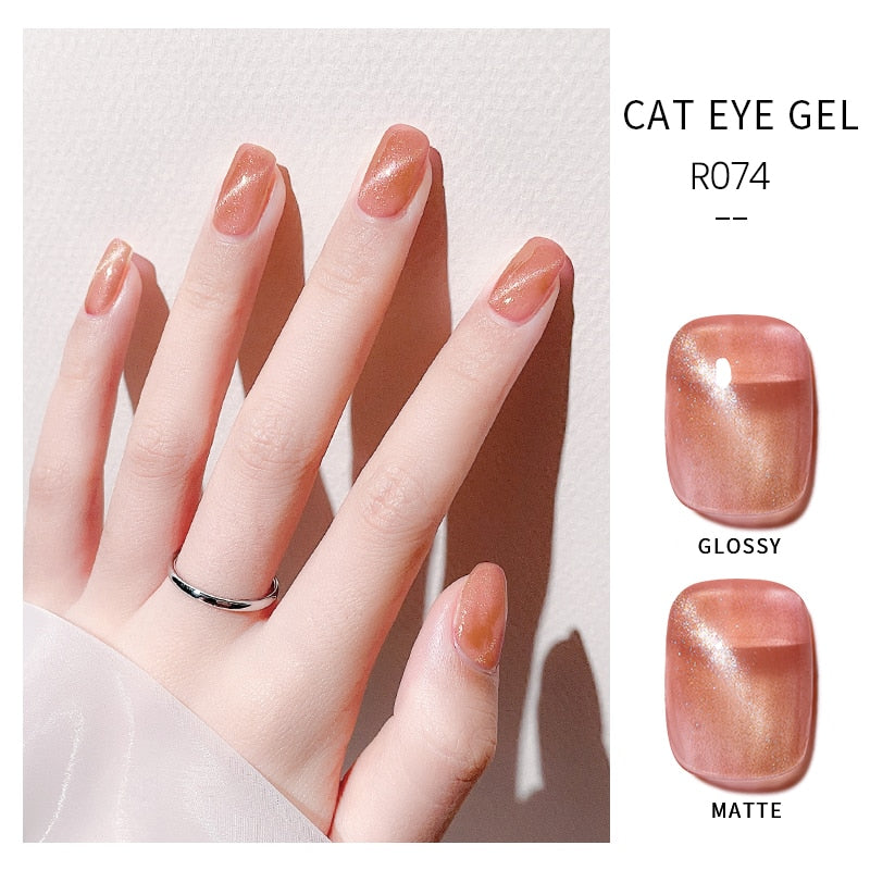 Oklulu 10ml Cat Magnetic Gel Nail Polish Cat Eye Glitter Effect Semi Permanent Soak Off UV Gel Varnish Manicure For Nail Art