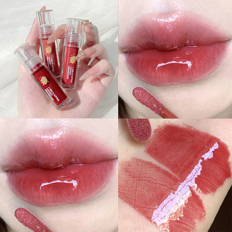 Pink Clear Mirror Water Lip Gloss Lip Glaze Transparent Waterproof Glossy Liquid Lipstick Red Lip Tint Makeup Korean Wholesale