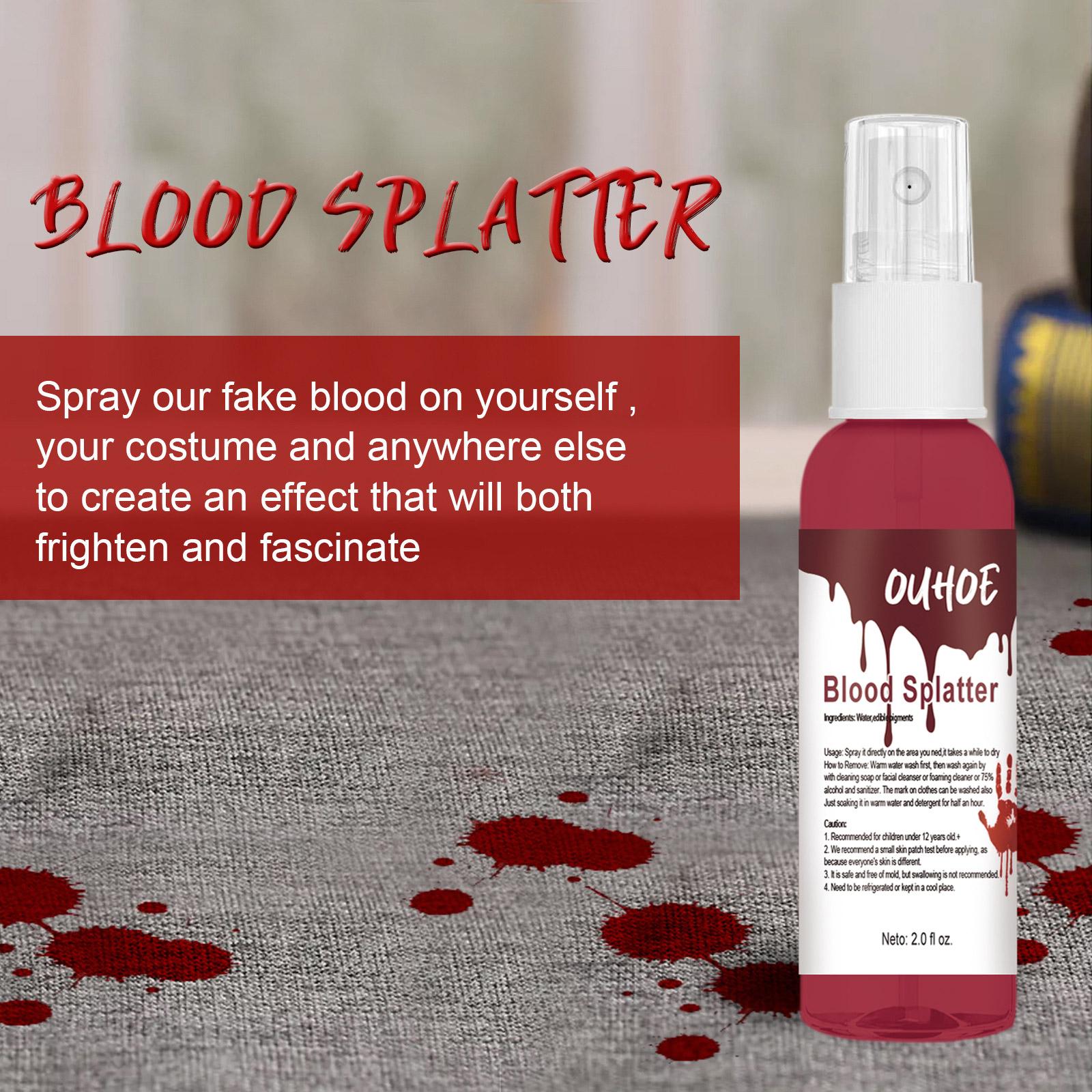 Oklulu  60ml Halloween Party Realistic Fake Blood Spray Artificial Pseudo Red Makeup Zombie For Girls Props Plasma Spray K0R8