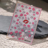 Red Lips Image 3D Nails Stickers Self-Adhesive Slider Butterfly Daisy Rose Transfer Decals Nail Art Decorations Manicure Wraps