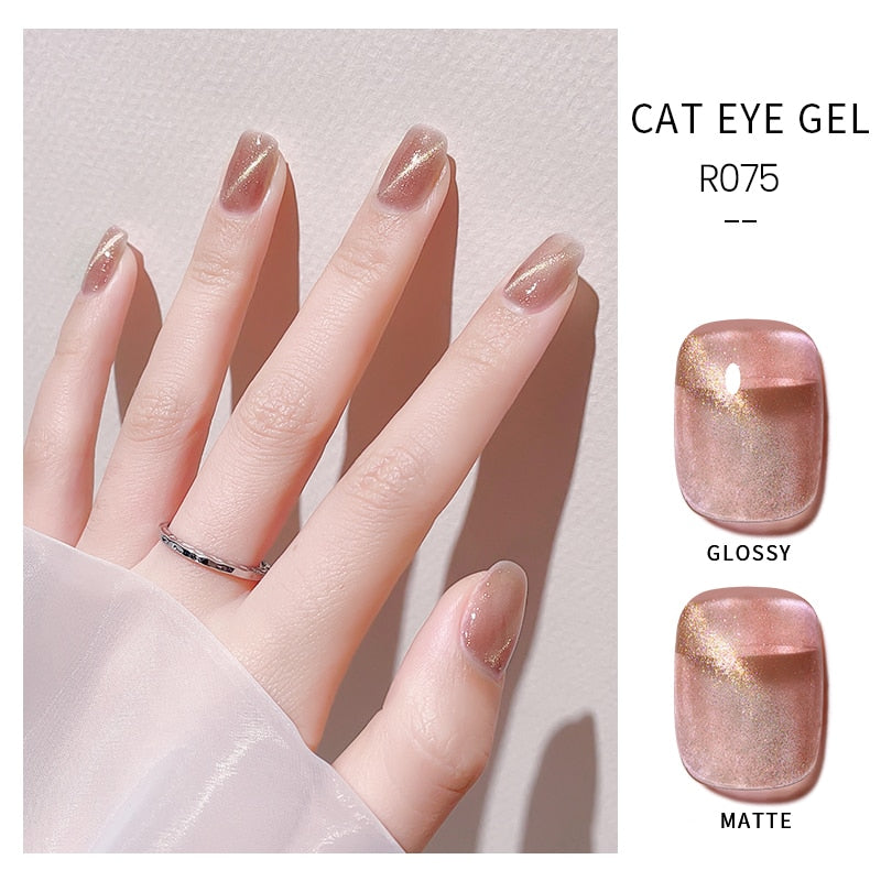 Oklulu 10ml Cat Magnetic Gel Nail Polish Cat Eye Glitter Effect Semi Permanent Soak Off UV Gel Varnish Manicure For Nail Art