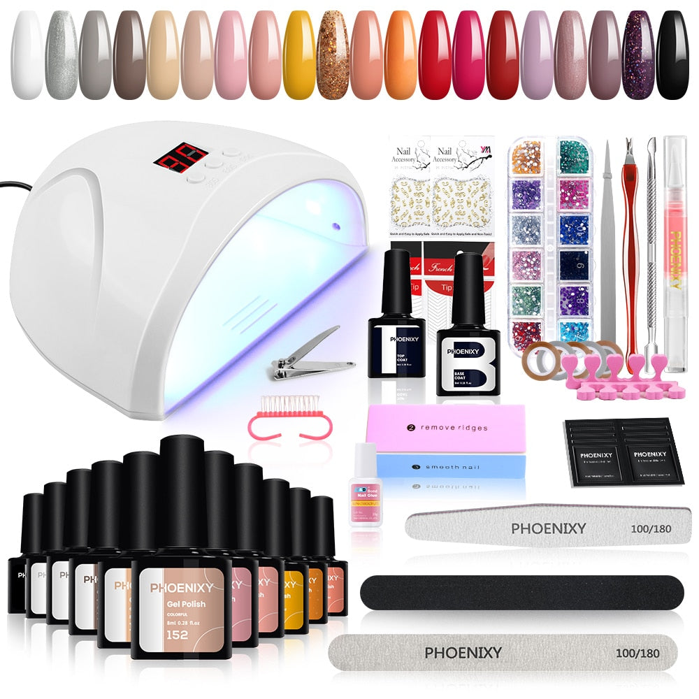 Complete Gel Nail Kit Semi-Permanent Varnish Nail Drying Lamp Nails Accessories And Professional Material Nail All For Manicure