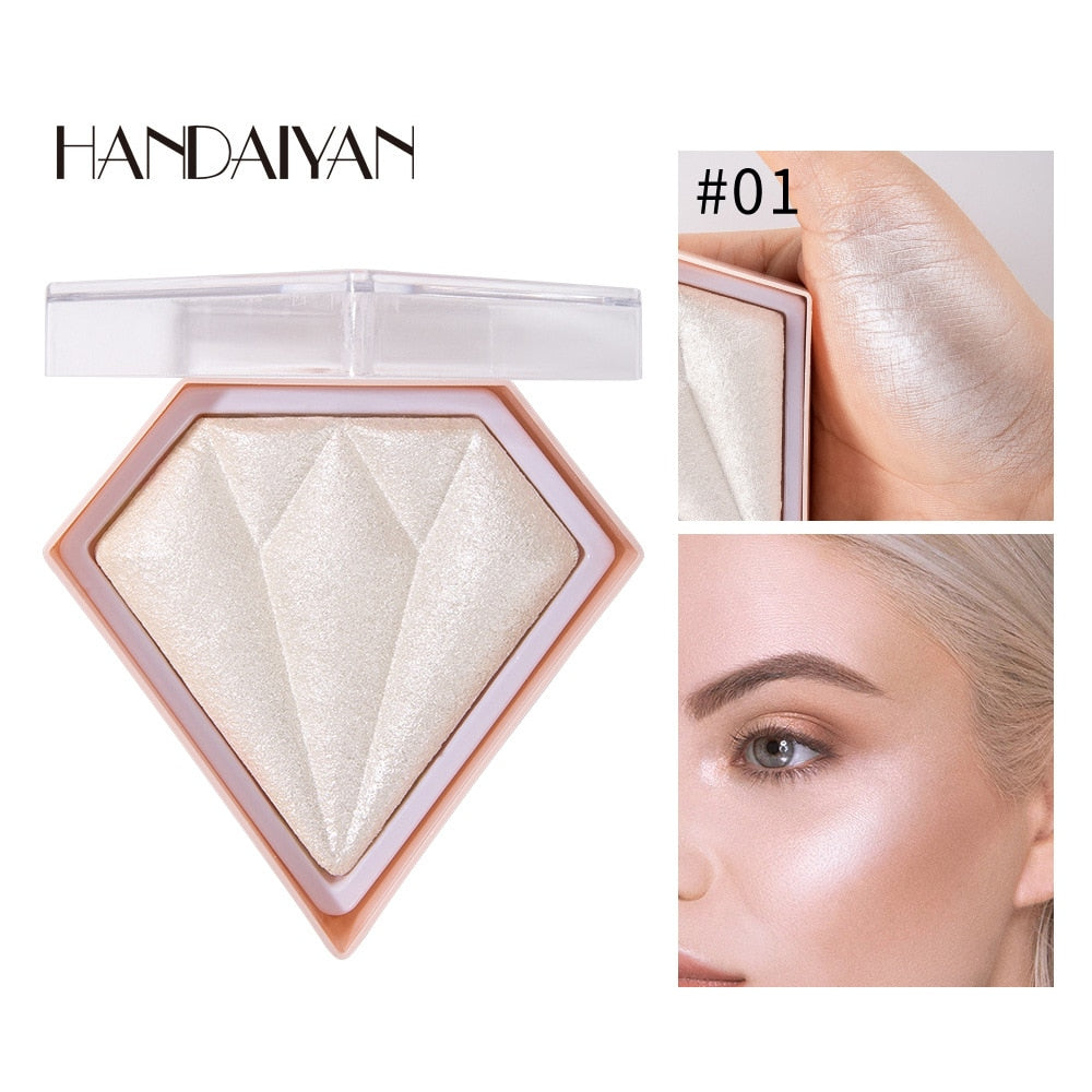 HANDAIYAN Smooth Diamond Highlighter Palette Fairy Powder Women Make up Face Brighten Body Glitter Professional Makeup Cosmetics