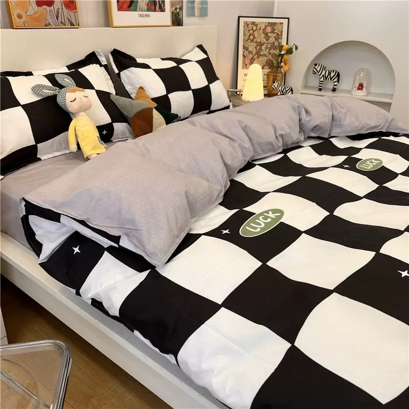 Cute White Duck Bedding Set Soft Home Textile Queen King Size Flat Bed Sheet Polyester Quilt Cover Pillowcase Kawaii Duvet Cover