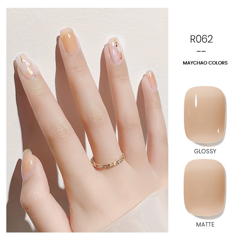 OKLULU  Jelly Gel 10ml Semi-transparent Nude Gel Nail Polish Top Coat Nail Art Semi Permanent Soak Off UV LED Varnish for Nail