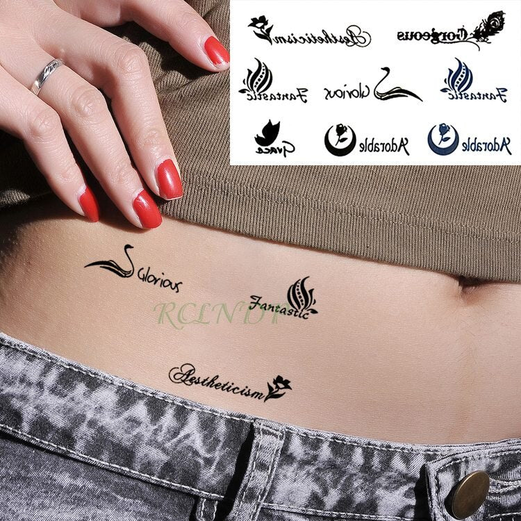 Waterproof Temporary Tattoo Sticker heartbeat wave French "it is the life" English letter women's tatto flash tatoo fake tattoos