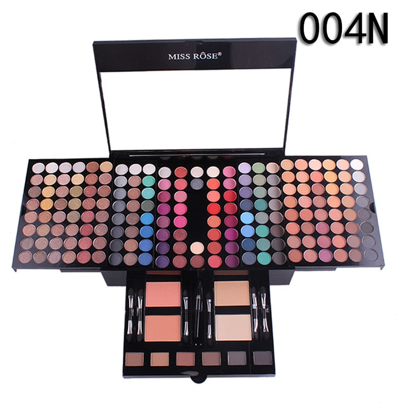 Pro 180 Color Eyeshadow Blush Cosmetic Foundation Face Powder Makeup Case with Mirror Eye Shadow Palette Maquillage Make Up Kit