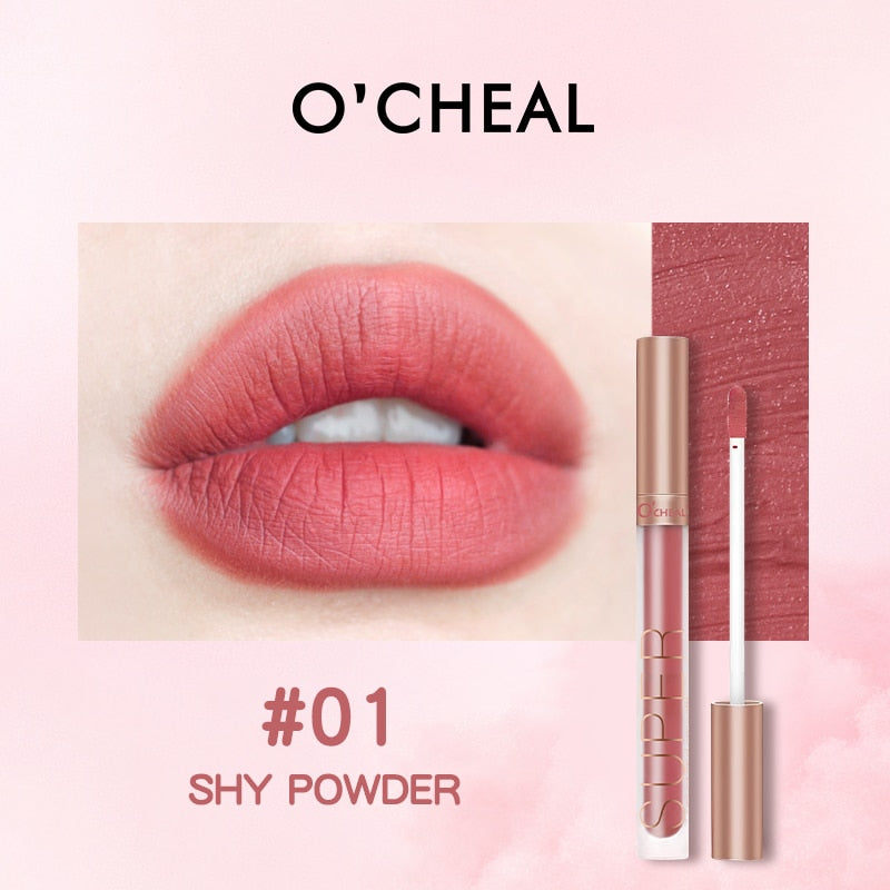 OCHEAL 12 Colors Liquid Lipstick Matte Lip Gloss Cosmetic Lightweight Lip Glaze Long Lasting Lip Waterproof Lips Makeup