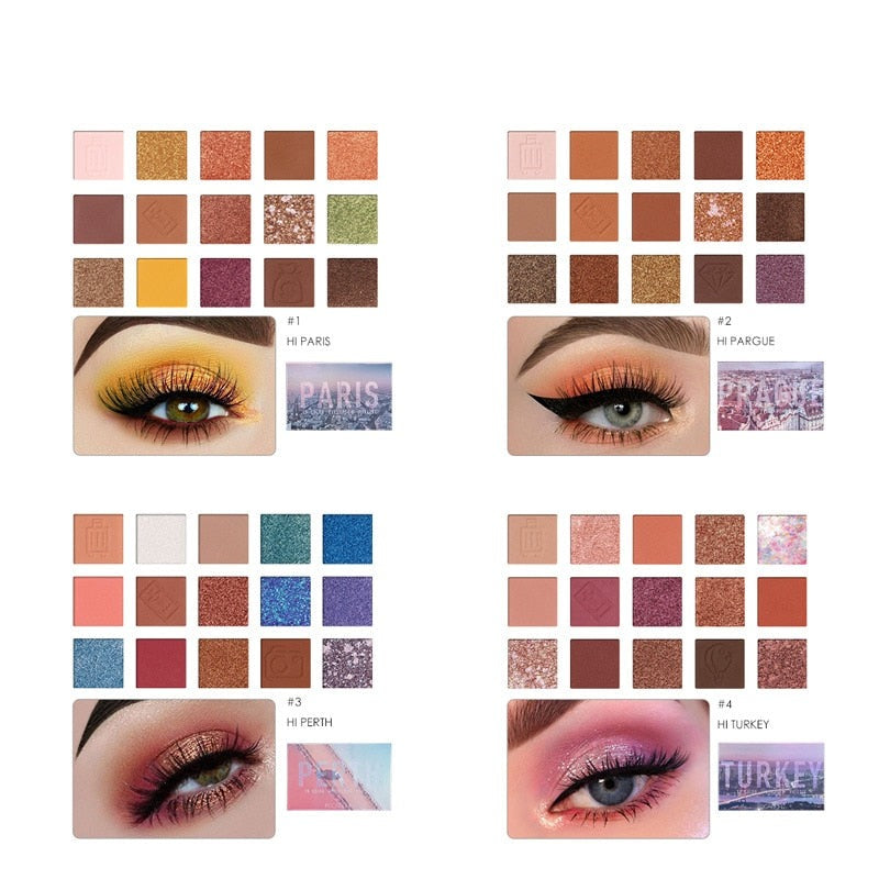 Oklulu Go Travel Glitter Eyeshadow Pallete Professional Shimmer Powder High Pigmented Easy to Wear Eye Shadow Palette