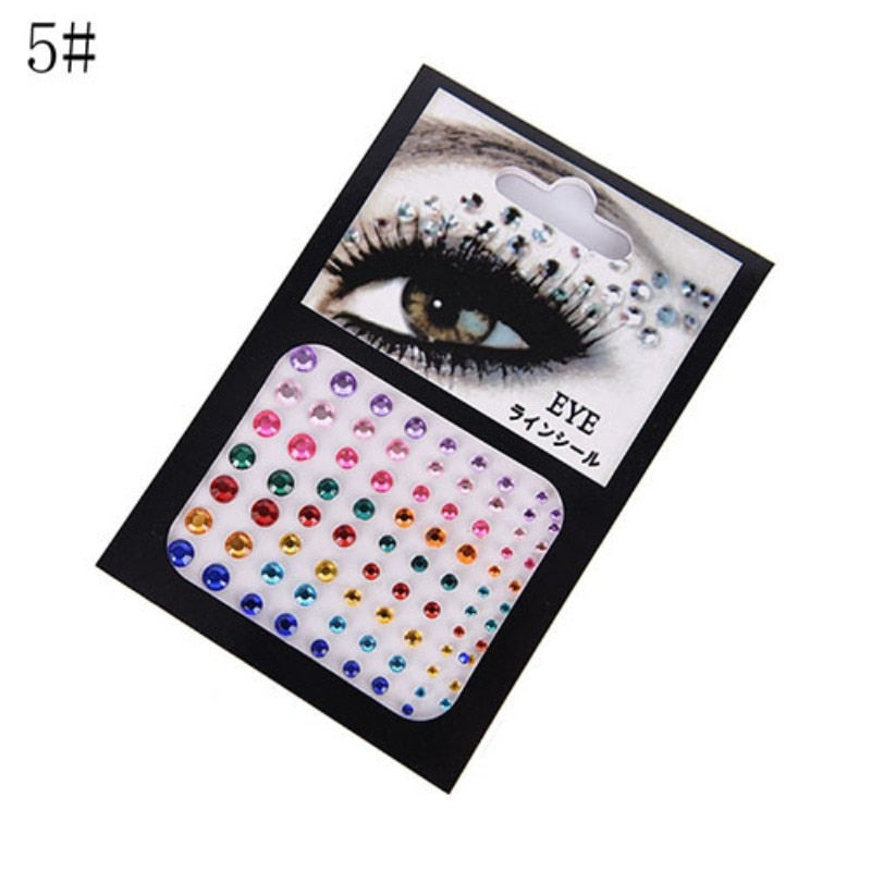 1PC 3D Sexy Crystal Eyes Glitter Face Body DIY Diamond Festival Party Jewel Makeup Tools Eye Shiner Make Up Adornment Sticker