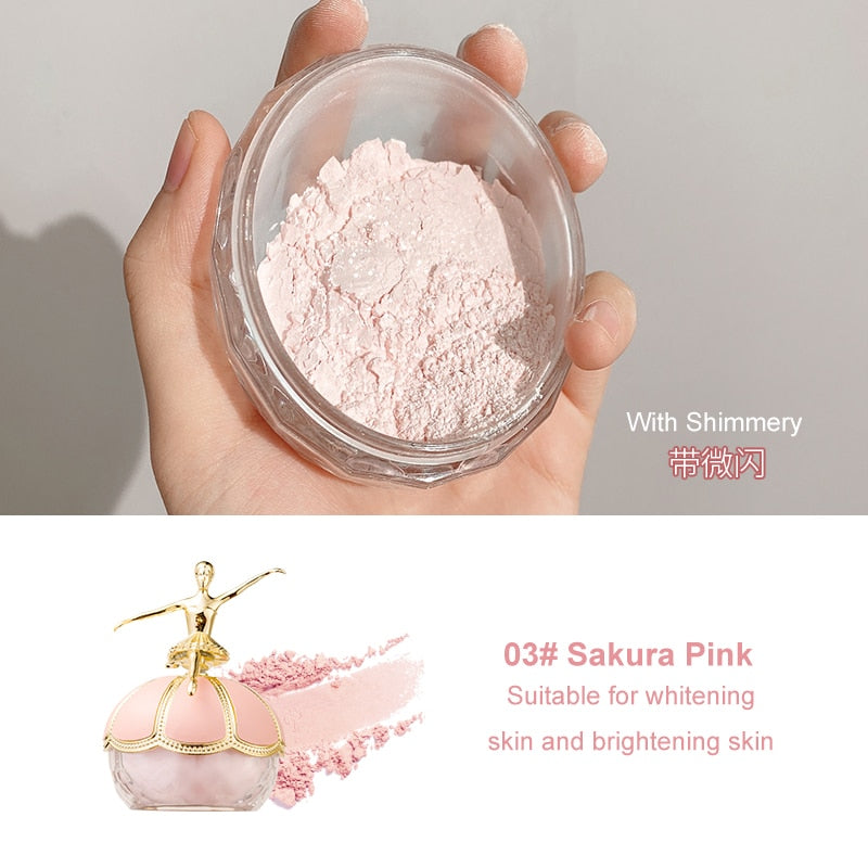 Light Air Matte Ballet Makeup Loose Powder Oil Control Long Lasting Waterproof Smooth Setting Powder Moisturizing Brighten Skin