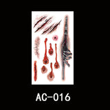 Body Makeup Halloween Tattoo Stickers DIY Party Terror Realistic Stitched Injuries Wounds Non-toxic Lasting Temporary Stickers