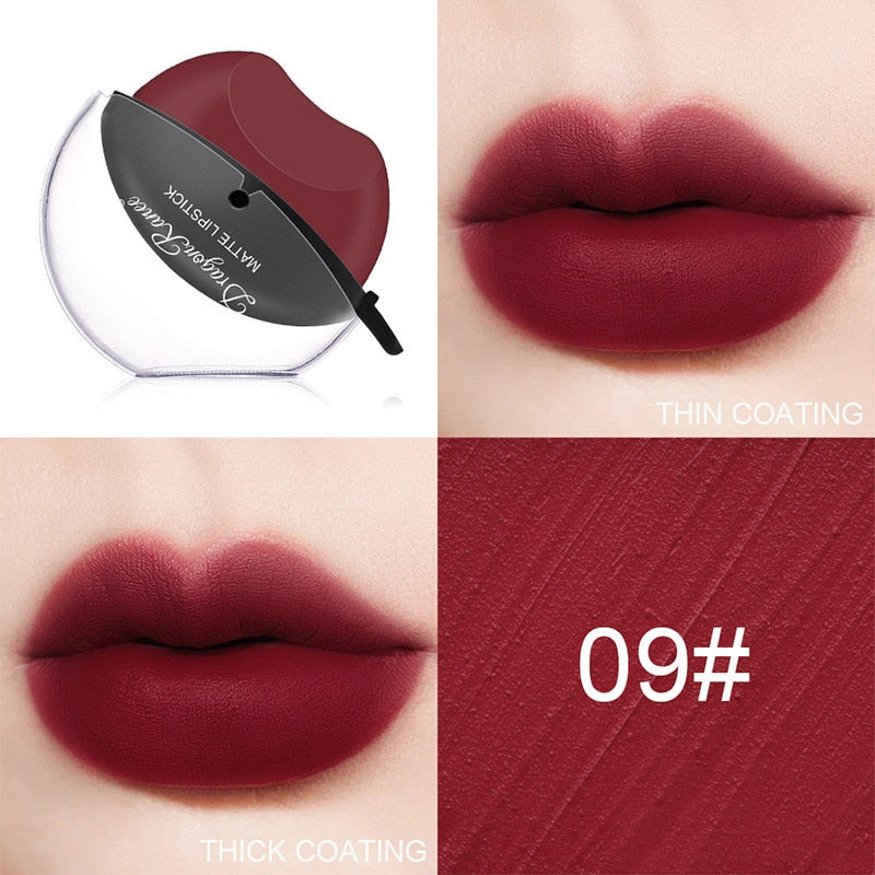 Matte Velvet Lip-shaped Lipstick Temperature Change Lazy Lip Sticks Waterproof Nonstick Cup Lipgloss For Makeup Wholesale