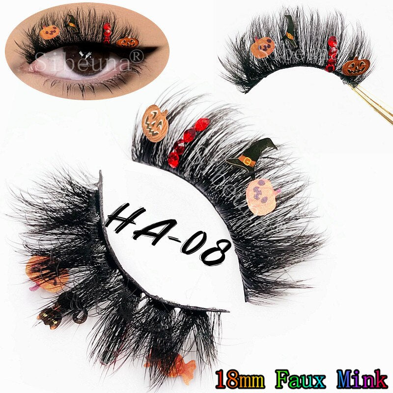 Oklulu  NEW Glitter Color Diamond 3D Artistic Curl Fake Eyelashe Reusable Volume Lashes Extension MakeUp Tool For Halloween DIY Party