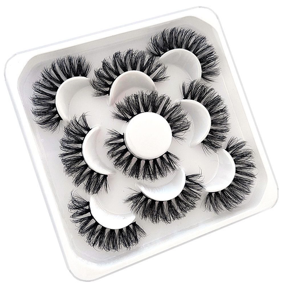 5Pairs 3D Mink False Eyelashes D Curl Fluffy Short Lashes Eyelash Extension Mix Style Handmade Cruelty-free