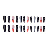 2022 Halloween Patch Nail Tip(24pcs/Box)French Press On Fake False Full Coverage Grimace,Blood Long Coffin Nail Tips With 1 Glue