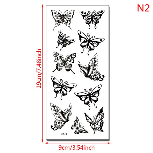 Butterfly Fake Tattoo Flash Transfer Tattoo Arm Leg Women Decal Waterproof Temporary Tattoo Sticker 1pcs