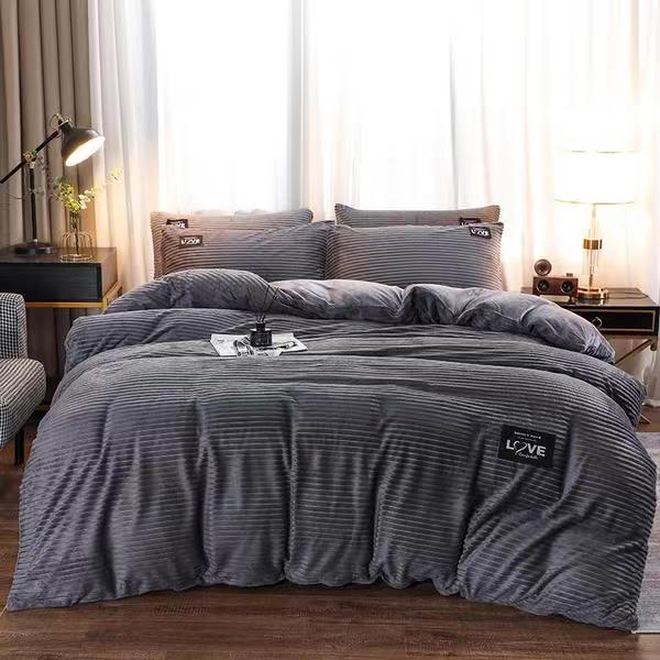 High-end Thickened Magic Fleece Winter Bedding Set Soft Crystal Velvet Duvet Cover Set with Sheets Quilt Cover and Pillowcases