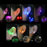 1 Pair Light Up LED Bling Ear Stud Rings Korean of Flash Zircon  Rings Accessories for Party Women Christmas Rings   Glow Stick