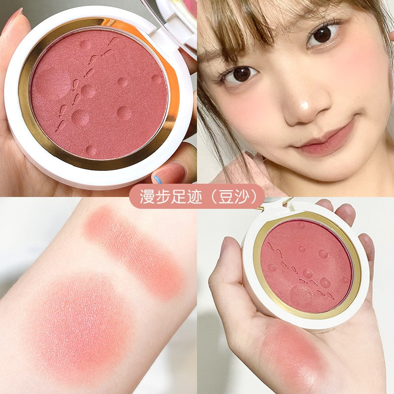 Single Color Blush Makeup Palette Mineral Powder Red Rouge Lasting Natural Cream Cheek Tint Orange Peach Pink Korean Blusher