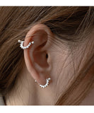1Pcs Stainless Steel Helix Stud Tragus Earrings Crystal Zircon Semicircle Triangle Straight Rod Ear Bone Piercing Jewelry