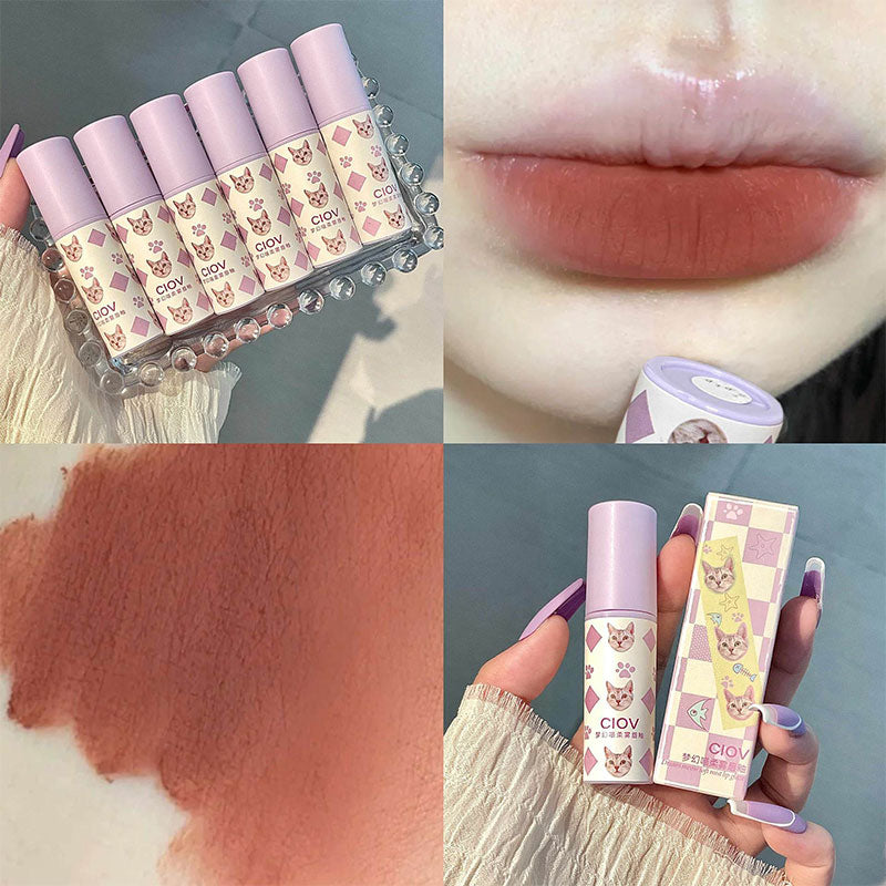 10 Colors Matte Mud Lipstick For Lips Long Lasting Cute Velvet Lip Glaze Korean Magic Lipstick Waterproof Cosmetics Wholesale