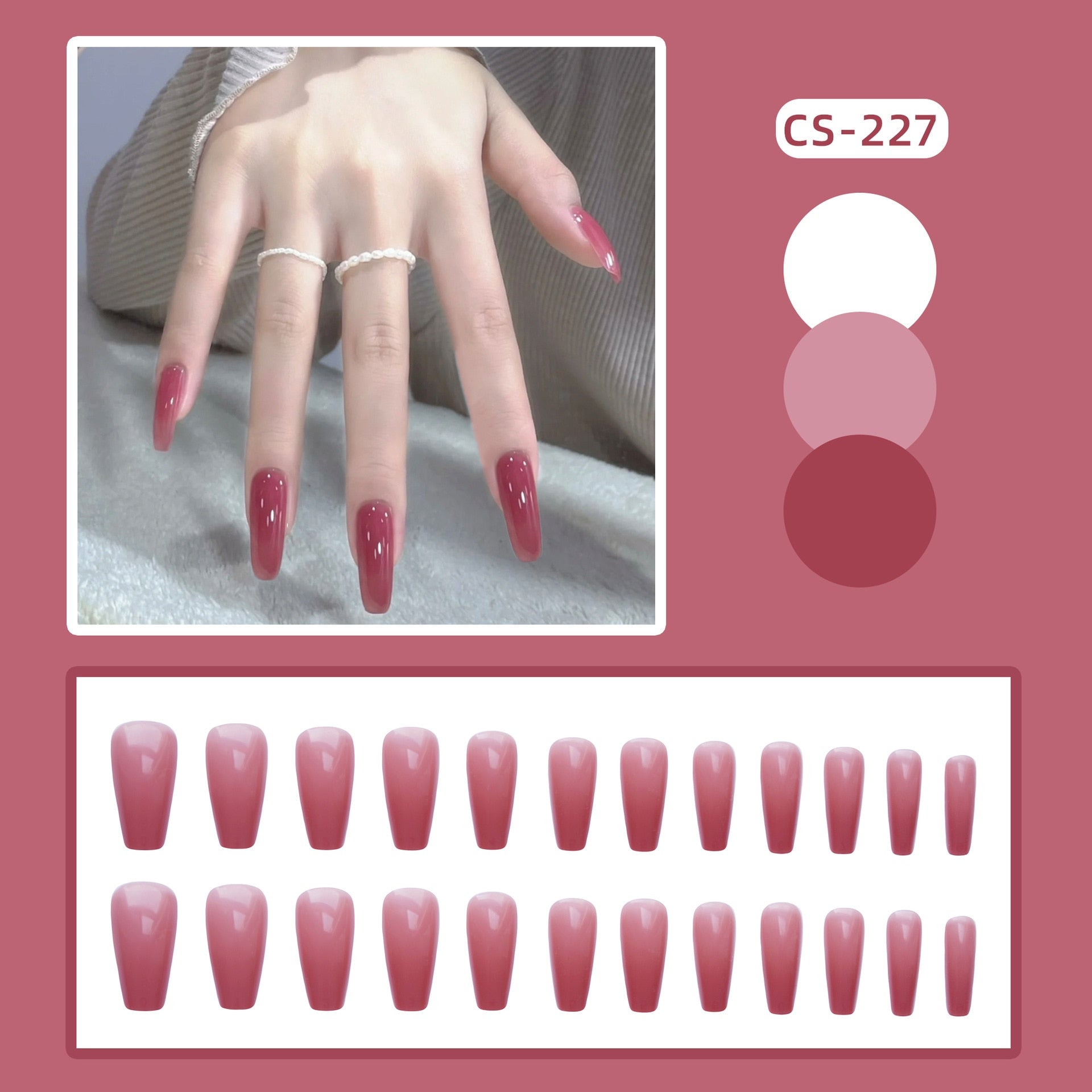 24pcs/Box Artificial Detachable Coffin False Nails Wearable French Fake Nails Super Long Ballerina Press on Nail Art Tips