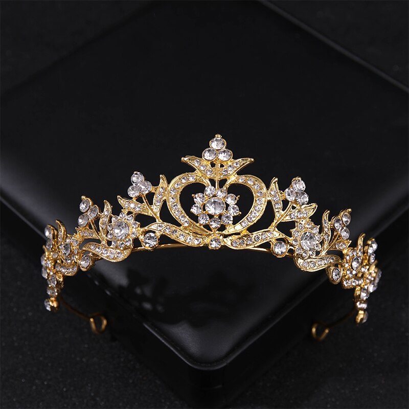 Simulated Pearls Crystal Wedding Tiaras And Crowns For Queen Princess Diadems Gold Silver Color Women Hair Jewelry Hot Sale