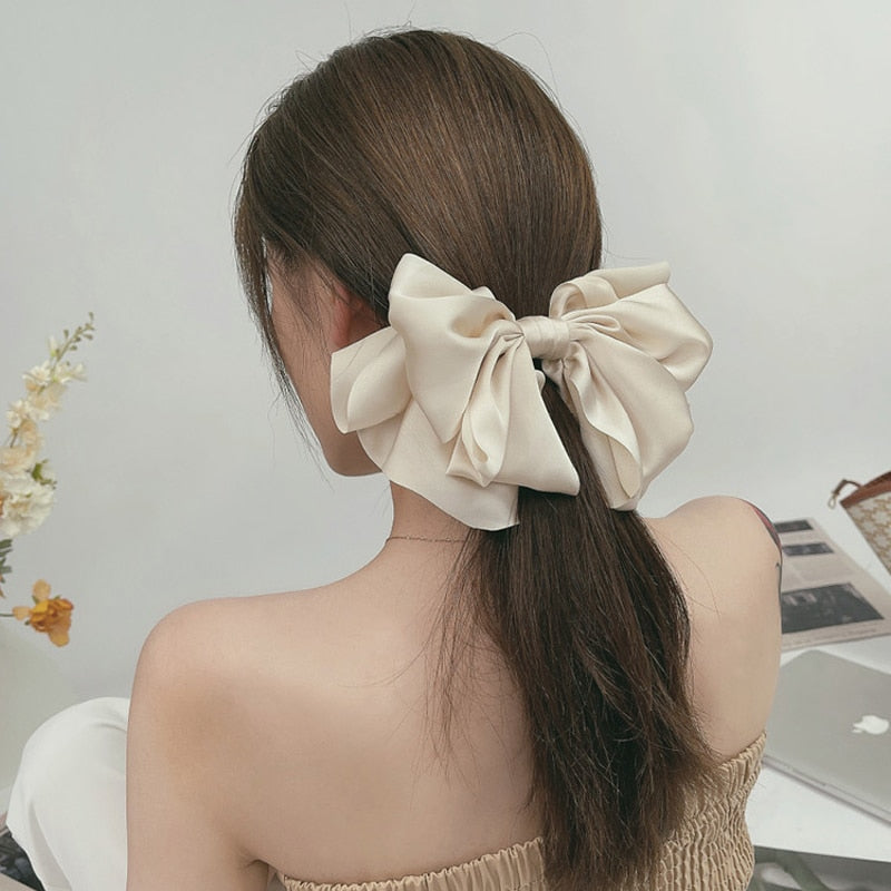 Fashion Hair Bow for Women Ribbon Bow Tie Hairpins Elegant Ladies Hairgrips Headwear Braiding Hair Accessories Hair Clips