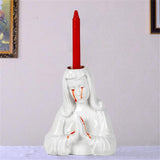 Resin Creative Crying Mary Candle Holder Artistic Candlestick Polished Organizer Figurines Columnar Candles Stand Party Supplies