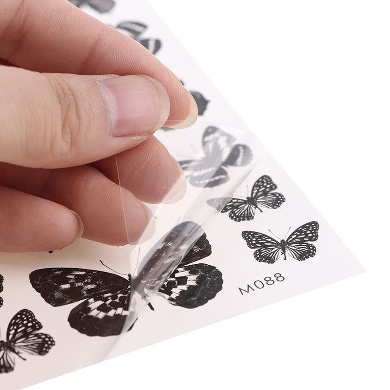 Waterproof Temporary Tattoo Sticker Red Butterfly Pattern Arm Wrist Chest Fake Tattoo Sticker Female Girl Flash Tattoo