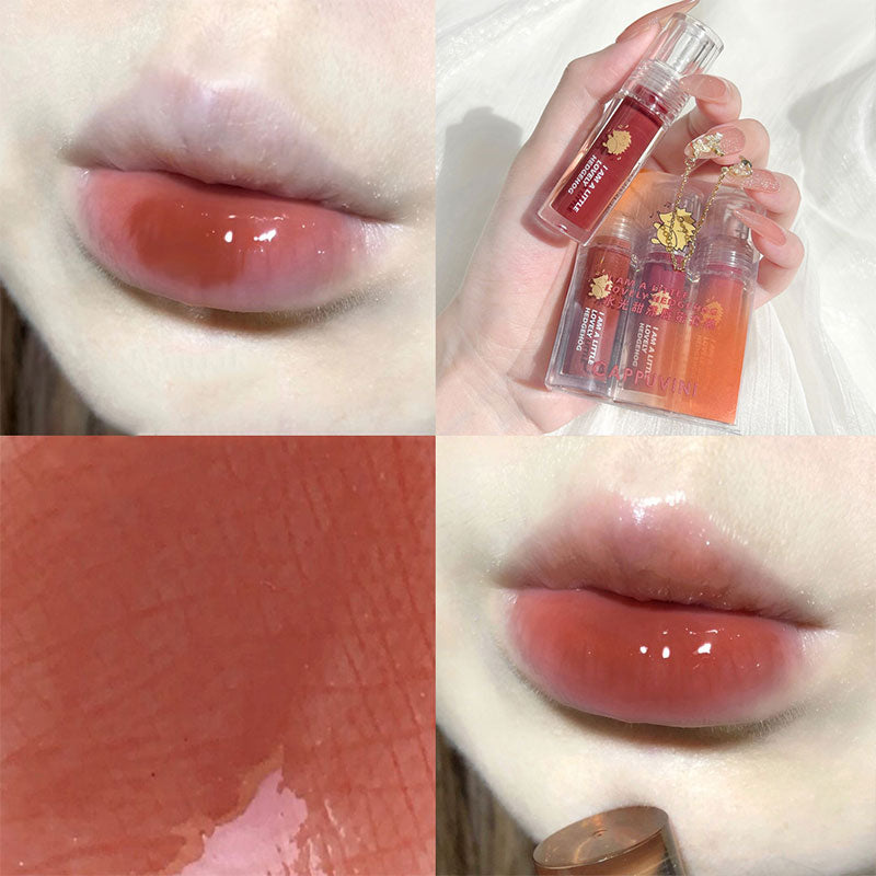 Pink Clear Mirror Water Lip Gloss Lip Glaze Transparent Waterproof Glossy Liquid Lipstick Red Lip Tint Makeup Korean Wholesale