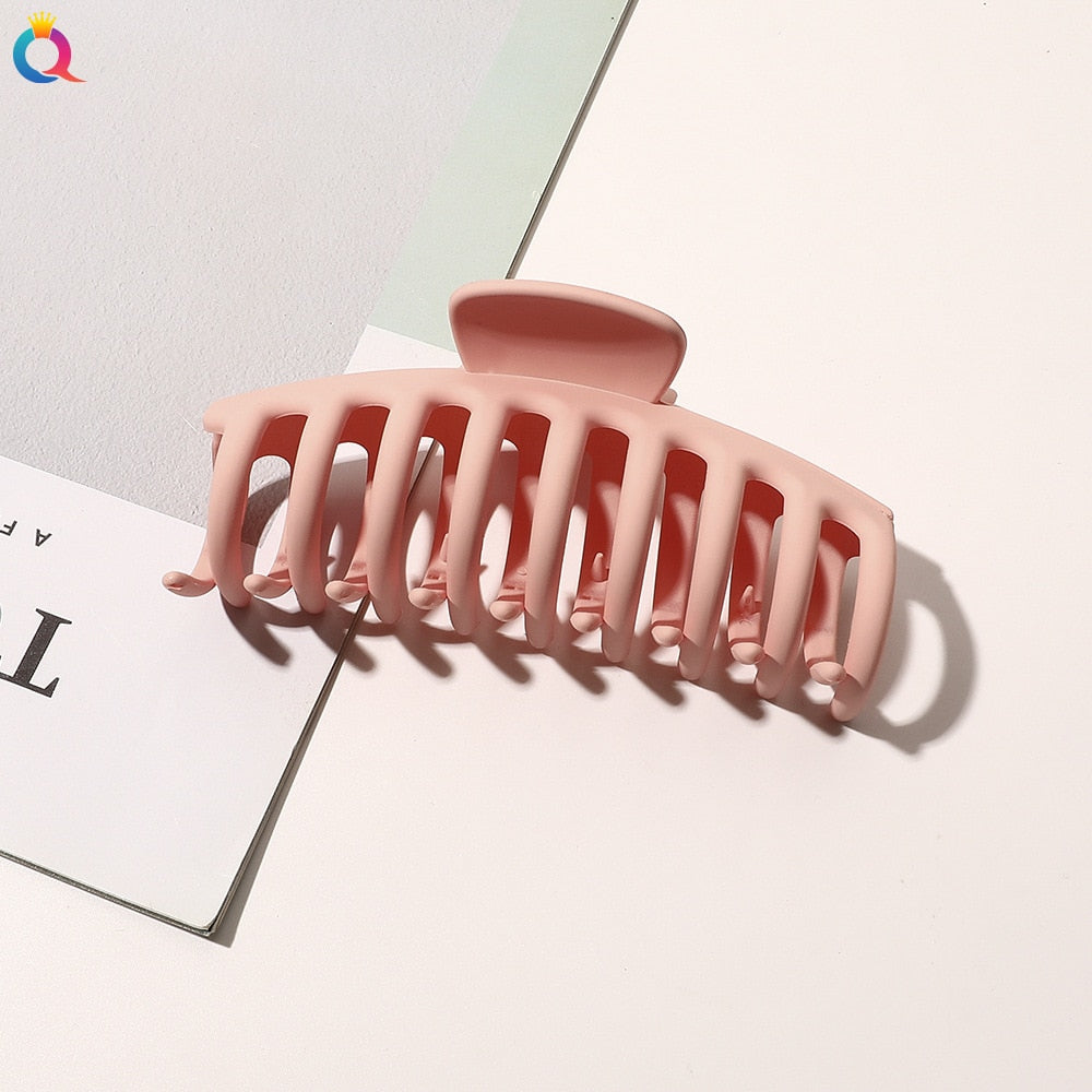 2022 Korean Solid Color Large Hair Claw Clips Fashion Matte Hair Claws Hairpin Women Girls Barrette Hair Accessories