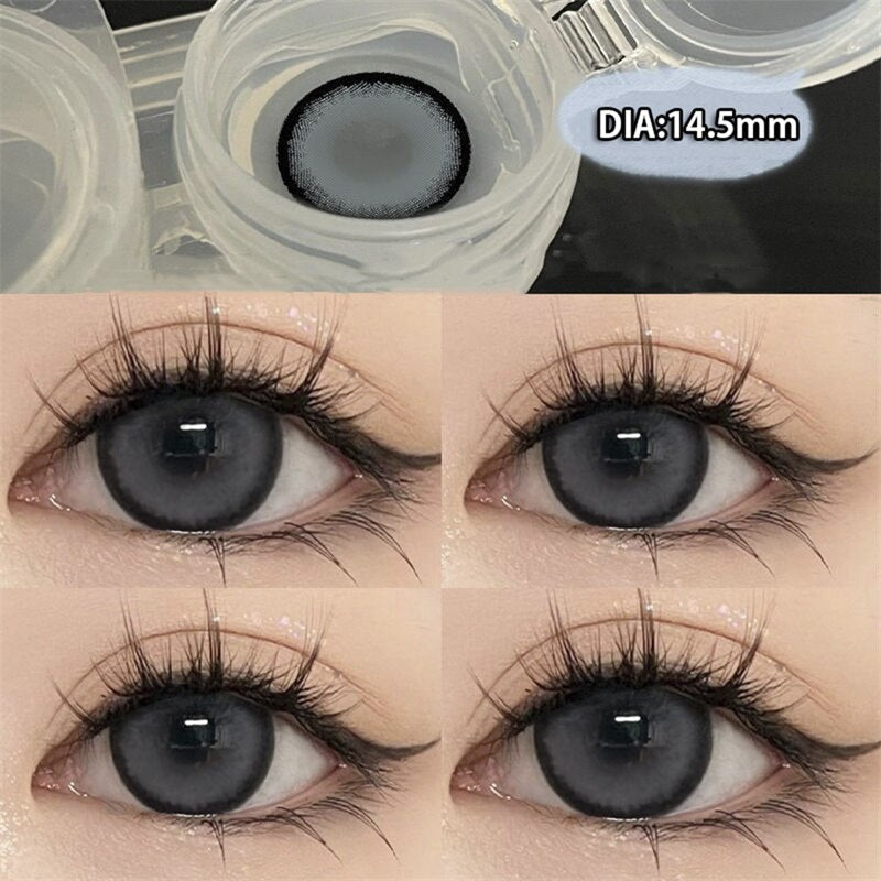 2pcs High Quality Colored Contact Lenses Myopia Brown Lens with Diopters Circle Eyes Makeup Lenses Yearly