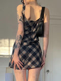 Y2K Plaid Tank Dress