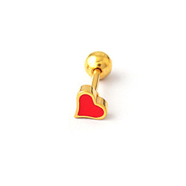 1PC Cute Enamel Love Mini Stud Earrings Multicolor Heart Small Ear Bone Earring Spiral Bead Women Body Piercing Jewelry Gift