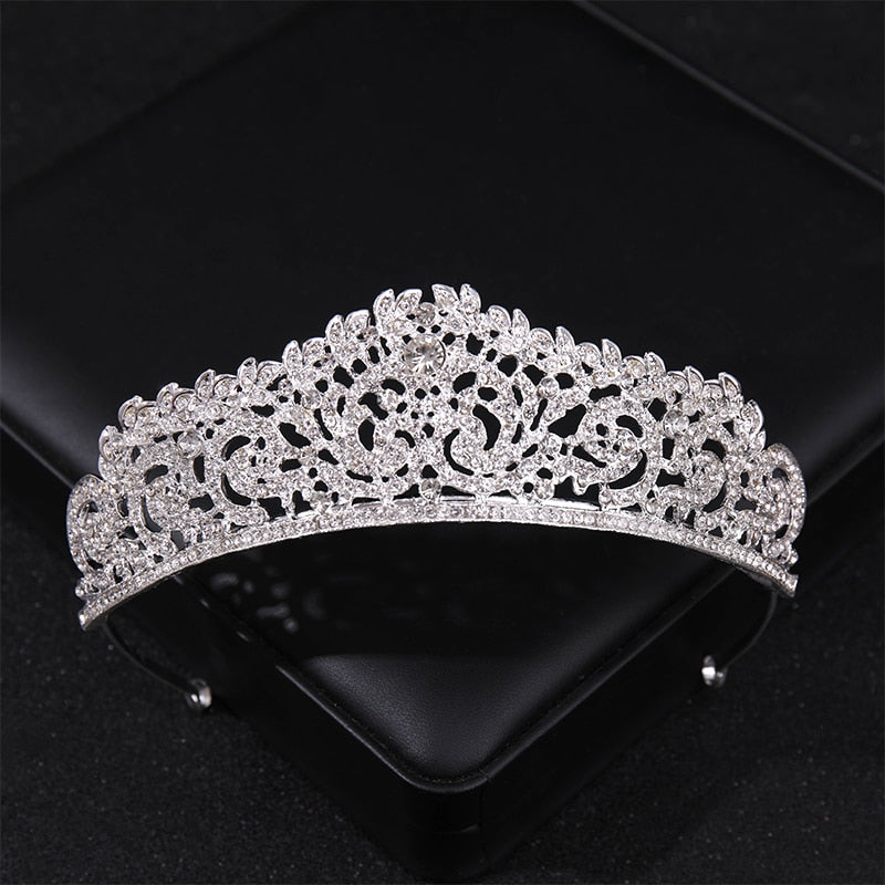 Simulated Pearls Crystal Wedding Tiaras And Crowns For Queen Princess Diadems Gold Silver Color Women Hair Jewelry Hot Sale