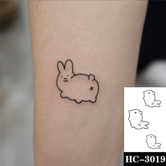 Cute Black Bear Design Waterproof Temporary Tattoo Ladies Men Body Art Fake Tattoo Sticker