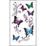 Waterproof Butterfly Temporary Tattoos Sticker Lasting Sexy Face Animals Image Wrist Neck Body 3D Feather Black Fake Tatto 1PCS