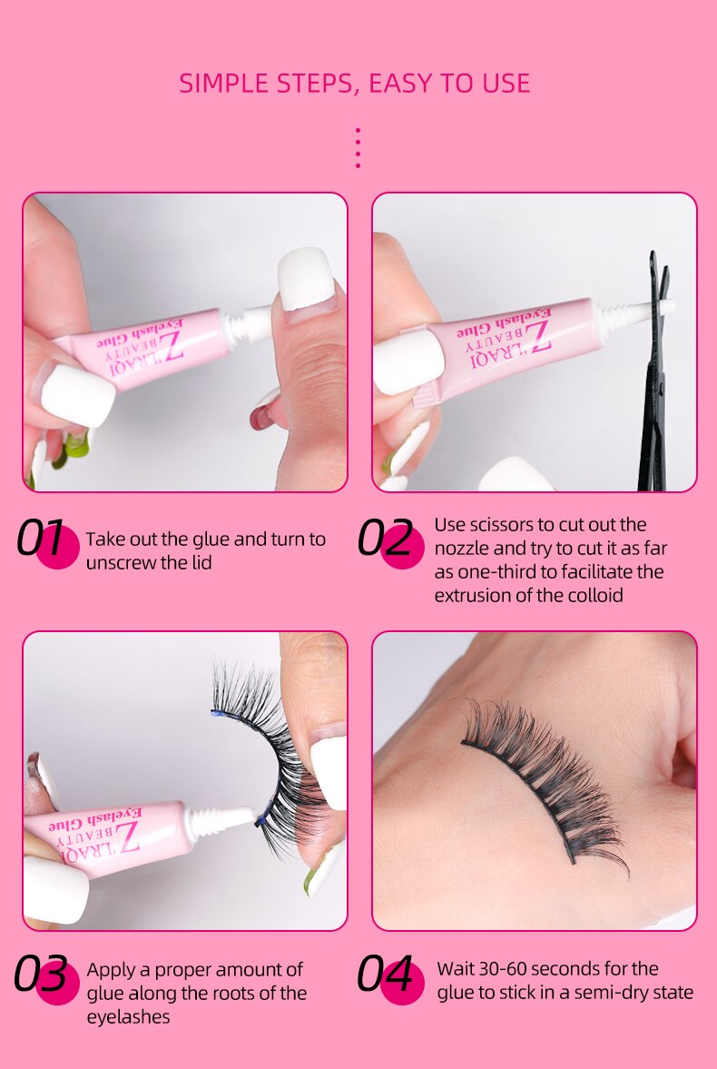 Quickily Drying False Eyelash Glue Transparent Waterproof Mini Lashes Glue Professional Lasting Adhesive Lash Glue Cosmetic Tool