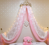 Bed Curtain Bed Curtain Princess Wind Mosquito Net 1.5m Gauze Curtain Gauze Net Crown Rack 1.8m Double Wedding White Pink Lace