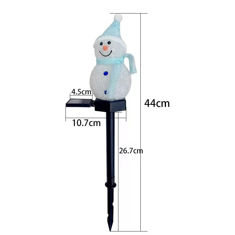 Solar Garden Lights Snowman Christmas Decoration Waterproof Solar Led Light Outdoor Post Lamp Lawn Landscape Led Solar Lighting