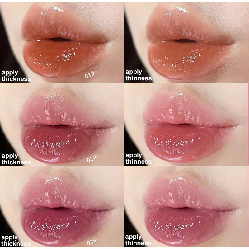 Crystal Jelly Lip Gloss Shiny Clear Mirror Moisturizing Glitter Liquid Lipstick Waterproof Lips Oil Tint Care Makeup