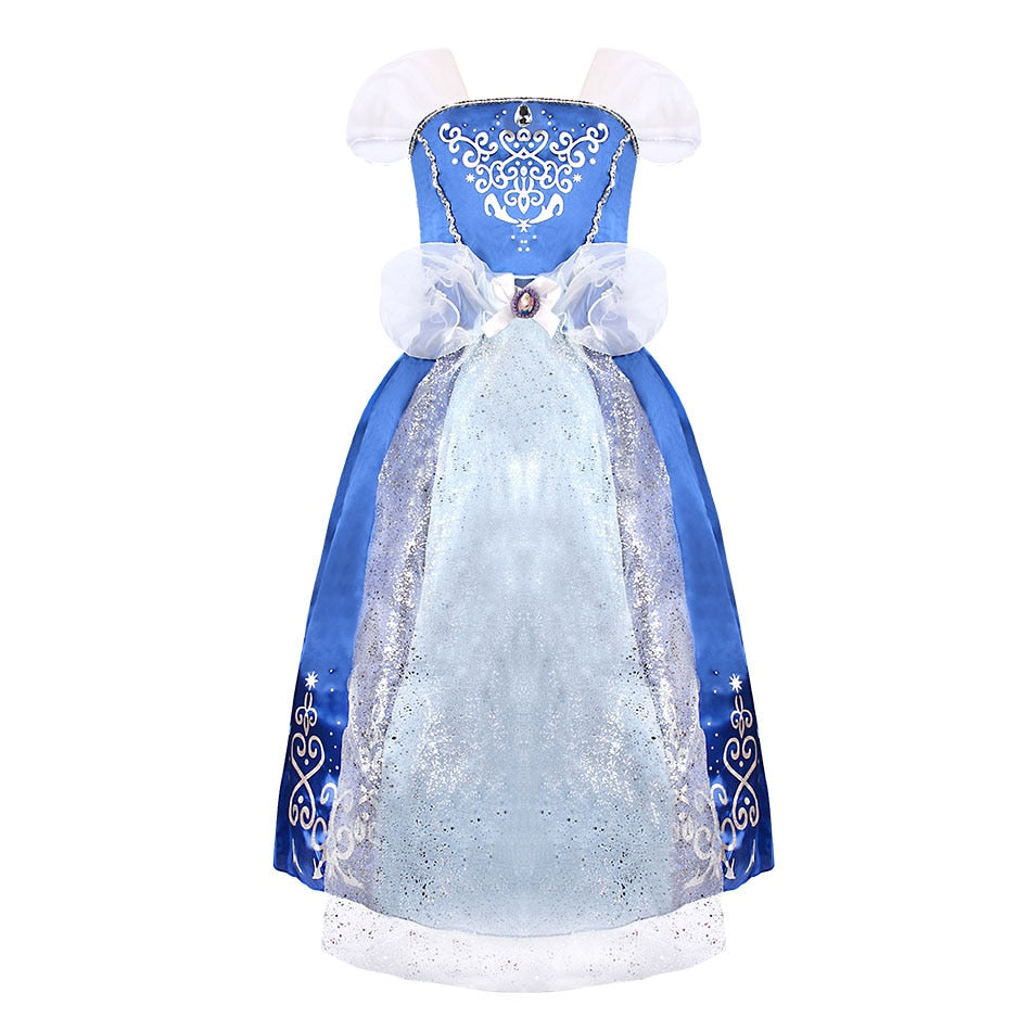 Kid Princess Dress Girl Summer Fancy Party Clothes Children Rapunzel Cinderella Belle Sleeping Beauty Christmas Carnival Costume
