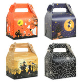 4Pcs Spider Web Paper Candy Gift Box Halloween Cookie Snack Cake Packaging Boxes Bag Kids Birthday Party Decoration Supplies