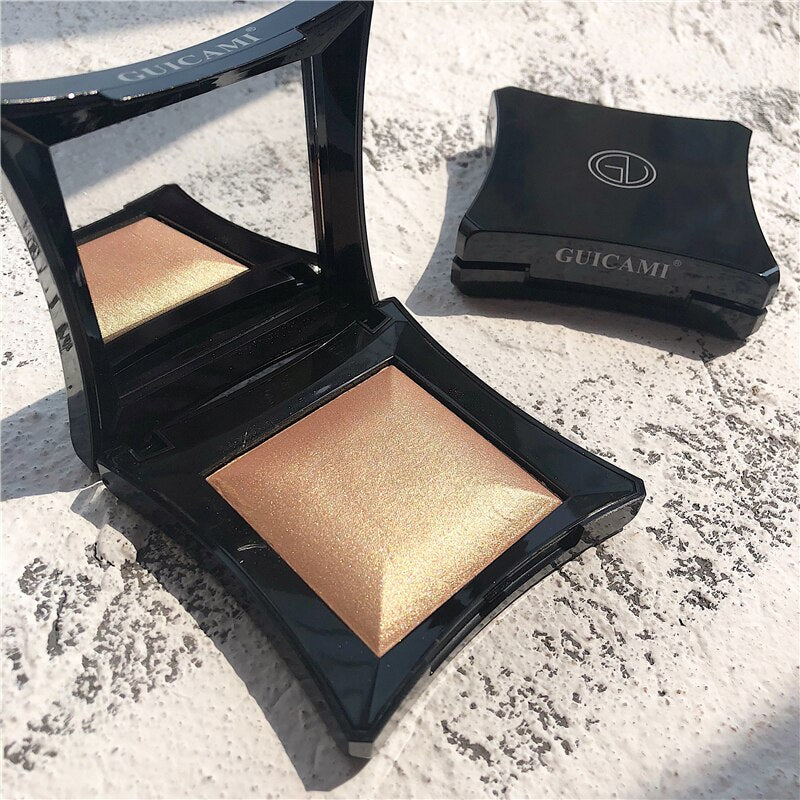 GUICAMI NEW Highlighter Makeup Shimmer Powder Highlighter Palette Base Illuminator Highlight Face Contour Golden Bronzer