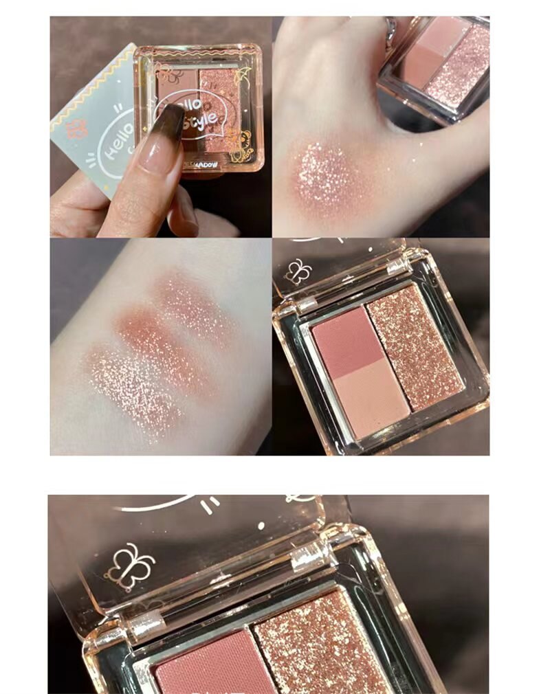 Glitter Eyeshadow 3/4Color Pearlescent Matte Eye Shadow Fine Flash Polarization Long lasting Easy on Makeup Korean Cute Makeup