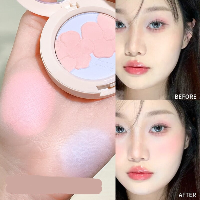 Flowers Language Blush Powder Palette Matte Peach Blusher Silky Touch Long-Lasting Natural Contouring Hot Hangover Beauty Makeup