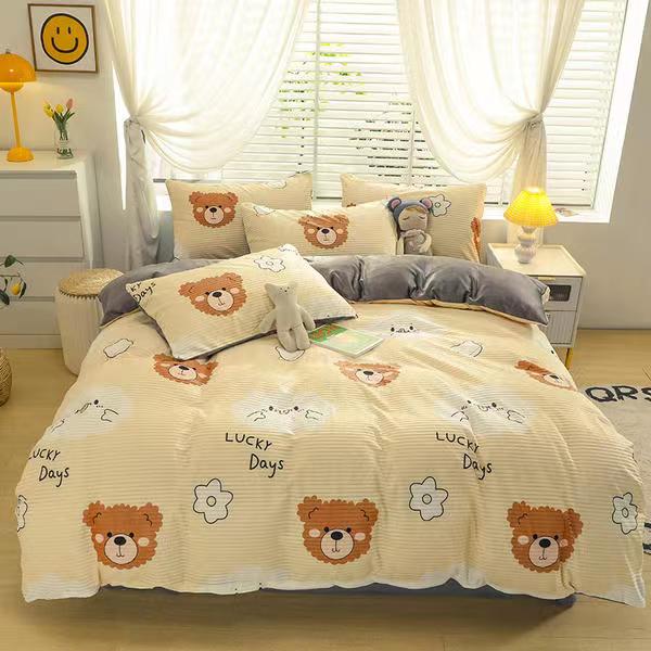 High-end Thickened Magic Fleece Winter Bedding Set Soft Crystal Velvet Duvet Cover Set with Sheets Quilt Cover and Pillowcases