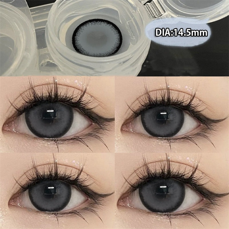 Brown Color Contact Lenses for Eyes 2pcs Beauty Makeup for Eyes Natural Contact Lenses with Degree Myopia